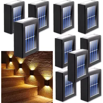 Venkovní osvětlení Sada 10ks LED solární venkovní nástěnné světlo 2x SMD LED, barva teplá bílá (UŠETŘÍTE! Výhodné balení solárních světel)