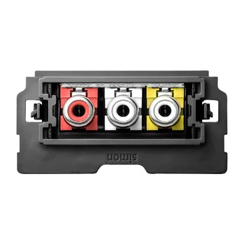 Elektrická zásuvka Simon 100 10000565-039 Zásuvka 3RCA (přístroj 1/2, bez montážního rámečku)