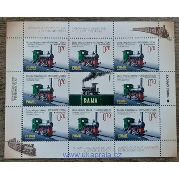 Poštovní známka Bosna a Hercegovina, Republika Srbská ** PL 479 úzkorozchodné lokomotivy, r. 2009