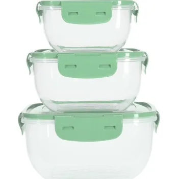 Nádobí EXCELLENT HOUSEWARE Dóza na potraviny 3 ks světle zelená KO-024001550svze