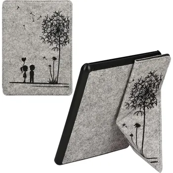 Pouzdro na čtečku elektronické knihy Pouzdro KW Mobile - Origami Felt Dandelion Love - KW4690801 - pro Amazon Kindle Paperwhite 5 (2021) - šedé + BONUSY