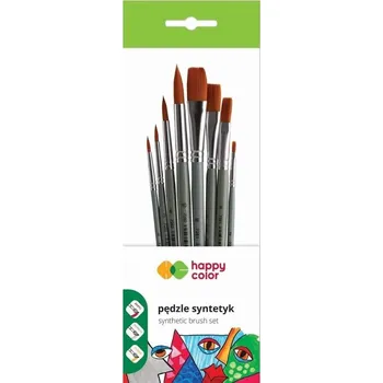 Set školních potřeb Pędzle artystyczne mieszane 8szt HAPPY COLOR