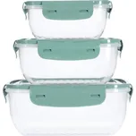 EXCELLENT HOUSEWARE Dóza na potraviny sada 3 ks tmavě zelená KO-024001560tmze