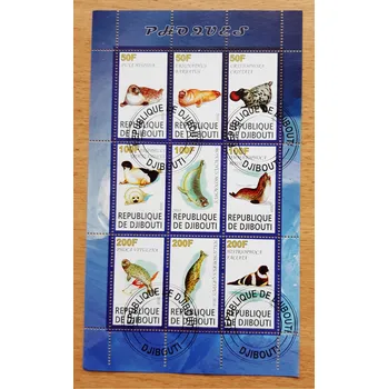 Sběratelství Djibouti raz. aršík, tuleni, aršík, r. 2010