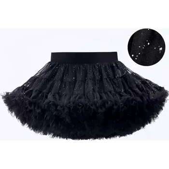 Dívčí sukně dětská sukně tutu petti černá s flitry nadýchaná slavnostní