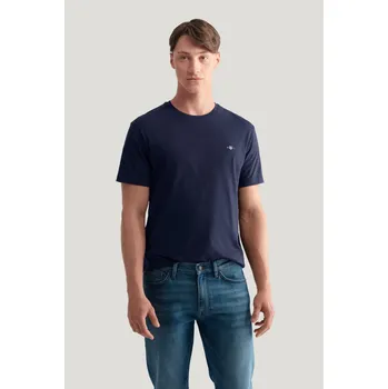 Pánské oblečení TRIČKO GANT REG SHIELD SS T-SHIRT EVENING BLUE