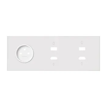 Elektrická zásuvka Simon 100 10020318-230 Sestava 3 násobná: 1 zásuvka + 2 HDMI + 1 USB bílá matná