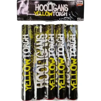 Zábavní pyrotechnika FOTBALOVÁ POCHODEŇ ŽLUTÁ 25mm + Dým 5ks