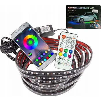Autožárovka Interlook LED osvětlení podvozku | Flexibilní pásky RGB | Bluetooth připojení s aplikací pro telefon | Délka popruhu: 90 cm x 2 a 120 cm x 2