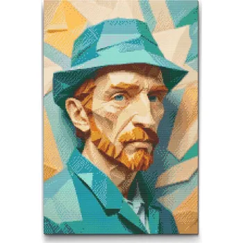 Diamantové malování Diamantové malování - Origami Vincent Van Gogh Velikost: 40x60cm, Rámování: Pouze srolované plátno, Diamanty: Čtvercové