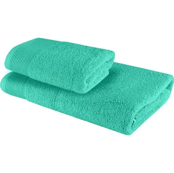 Sada 2 kusů bavlněné osušky a ručníku Bella světle zelená EMI