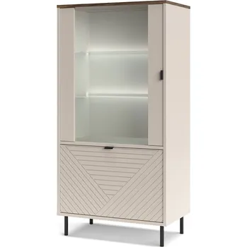 Knihovna Vitrína nízká 1d1w [EO7] kašmír / dub castello Evo