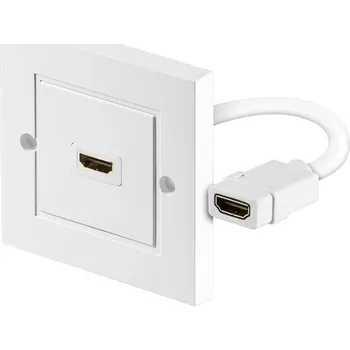 Elektrická zásuvka Goobay HDMI 2.0 zásuvka pod omítku, 1x HDMI, bílá