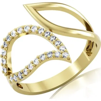 Prsten Couple, Originální prsten Talim, žluté zlato se zirkony, vel. 52, prům. 16.6 mm, 585-66-1-0316.0Z00.0.52.001