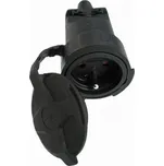 SOLIGHT Zásuvka gumová, do vlhka a prachu, přímá, IP65, černá