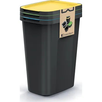 Odpadkový koš Prosperplast Odpadkový koš COMPACTA Q FLAP PLUS set, objem 3 x 35l