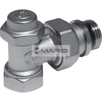 Radiátor Giacomini Šroubení radiátorové R714TG rohové uzavíratelné s vypouštěním 1/2" x 18 mm, chromované, R714X023