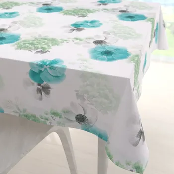 ubrus Teflonový čtvercový ubrus TF-044 Tyrkysové růže na bílém 50x50 cm