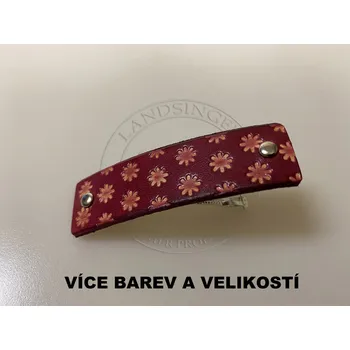 Kožená spona do vlasů - kytičky (MOŽNOST VÍCE BAREVNÝCH VARIANT / Leather hair clip – Flowers.)