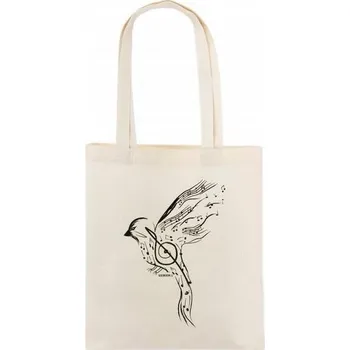 Nákupní taška hudebnikum.cz Taška SKŘIVÁNEK - dlouhá ucha, bílá