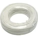 Plochý telefonní 4-žilový kabel, měď, bílý, 100m