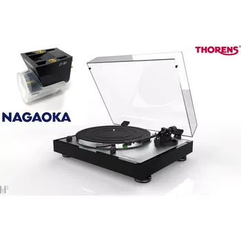 Gramofon Thorens TD 402 DD + Nagaoka JT-80BK - gramofonový přístroj s přímým pohonem - černý