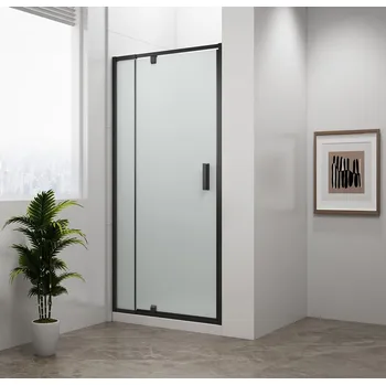 EASY BLACK sprchové dveře otočné 760-900mm, sklo Brick