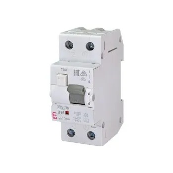 Proudový chránič ETI KZS-2M 1p+N A B16/0.01 10kA *002173214 Kombinovaný chránič 1p+N, 2M, typ A, char. B, I?n = 10mA, Icn = 10kA, In = 16A, Un = 23