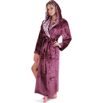 Dámský župan Župan s kapucí Flora mauve wine 39 56 4853 - M