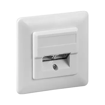 Elektrická zásuvka Zásuvka STP kat. 5e pod omítku, 2 konektory, horizontální přívod, bílá