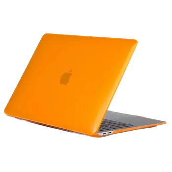 Pouzdro na mobilní telefon Barevný plastový ochranný průhledný kryt pro Macbook Air 13.6" M2 M3 M4 2022/2023/2024 (A2681/A3113/A3240) Barva: Oranžová