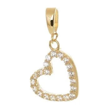 Přívěsek Přívěšek ze žlutého zlata srdíčko se zirkony ZZ1011F + dárek zdarma