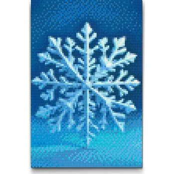 Diamantové malování Diamantové malování - Sněhová vločka Velikost: 20x30cm, Rámování: Pouze srolované plátno, Diamanty: Kulaté