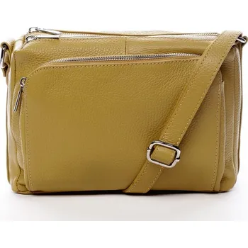 Kabelka Dámská kožená crossbody kabelka tmavě žlutá - ItalY Bandit žlutá