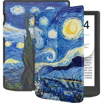 Pouzdro na čtečku elektronické knihy ARMORI STANDER S192, pouzdro se stojánkem Origami pro Pocketbook 743 G/C/K3 (InkPad4, Color 2, Color 3) - motiv Gogh + BONUSY
