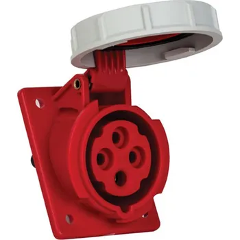 Elektrická zásuvka Zásuvka vestavná ZV 16A 4 kolík, IP 67, červená METE