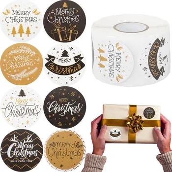 Vánoční dekorace Vánoční dekorační nálepky na kotouči - 500 ks