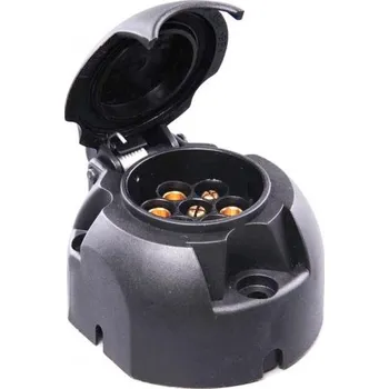 Tažné zařízení zásuvka 12V 7P plast JAEGER úzká s bočním pravým vývodem+těsnění