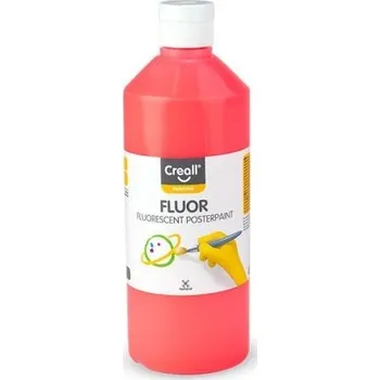 Vodová barva Temperová barva Creall Fluor - 250 ml - červená