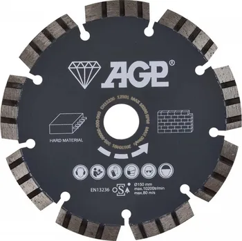 Řezný kotouč Diamantový řezný kotouč 150mm (tvrdé materiály) pro AGP CG150