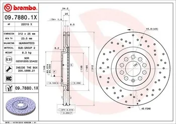 Brzdový kotouč Brembo 09.7880.1x