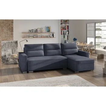 Sedací souprava Rozkládací rohová sedačka SABINA tmavě šedá