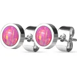 NUBIS® Ocelové náušnice s opály 8 mm - NBP71-OP22