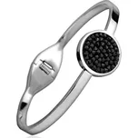 Ocelový náramek s krystaly Crystals from Swarovski BLACK JET