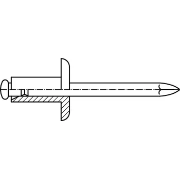 Nýt PROFISTYL DIN 7337 trhací nýt velká hlava 14mm St/St ocel-ocel průměr 4,8mm Varianta: DIN 7337 trhací nýt velká hlava 14mm ST/ST 4,8x12