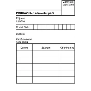 Průkazka o zdravotní péči A7