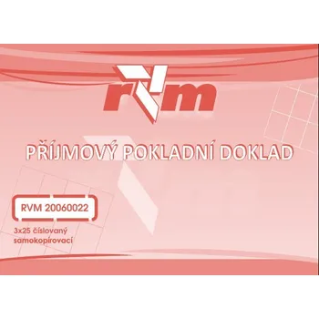 Příjmový pokladní doklad A6 NCR - čísl. 3x25 listů RVM 20060022