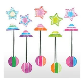 Piercing Piercing do jazyku činka hvězdička HWBBST