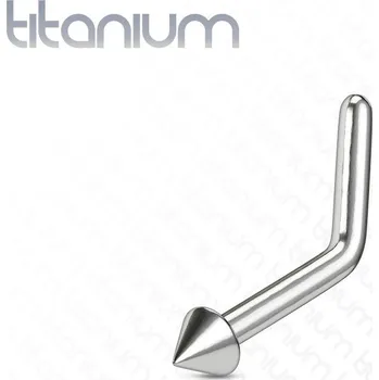 Piercing Zahnutý piercing do nosu špička - TITAN