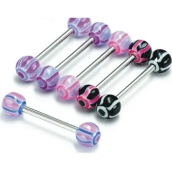 Piercing Piercing činka chirurgická ocel s UV kuličkami CrazyEyes PPUB298